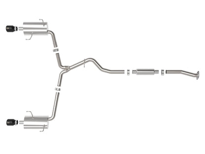 aFe Takeda 2.5in to 2.25in 304 SS Cat-Back Exhaust w/ Black Tips Subaru Forester 14-18 (49-36804-B)