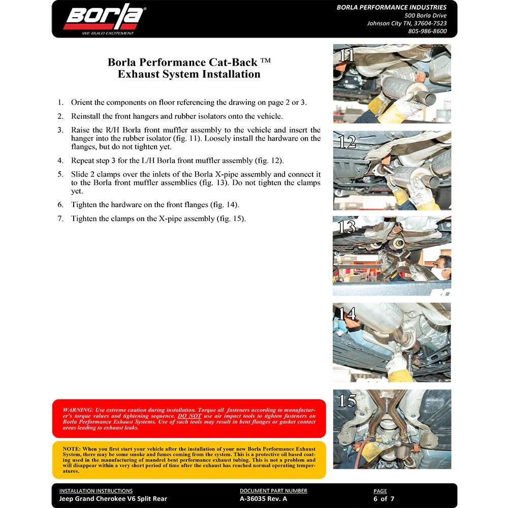 Borla S-Type Cat-Back Exhaust System | Jeep Grand Cherokee High Altitude/Summit (14-20) 3.6L V6 (140836)