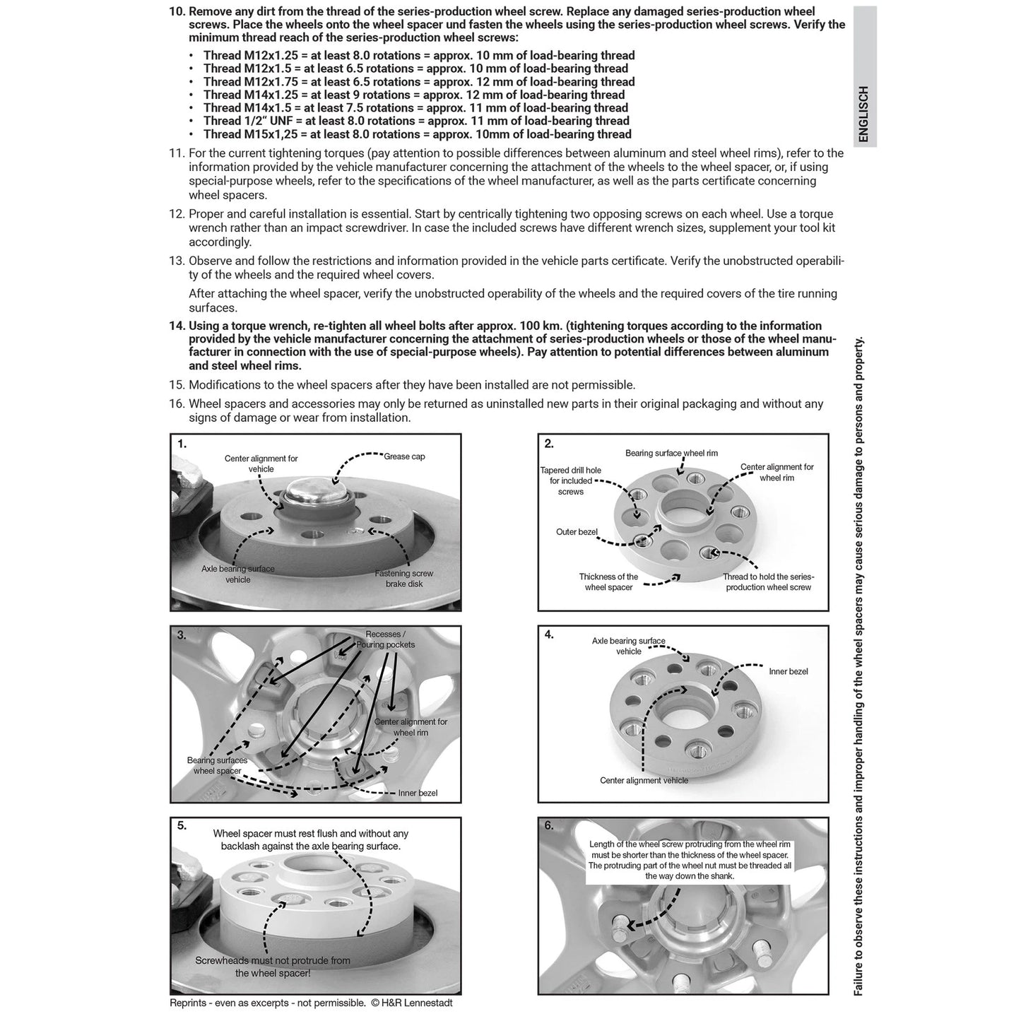 H&R 4065640 DRM Front or Rear 20 mm Wheel Spacers Kit Set Pair for 1997-24 Honda
