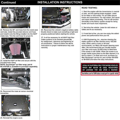 K&N AirCharger Performance Intake | Chevrolet Camaro 3.6L V6 (63-3078)