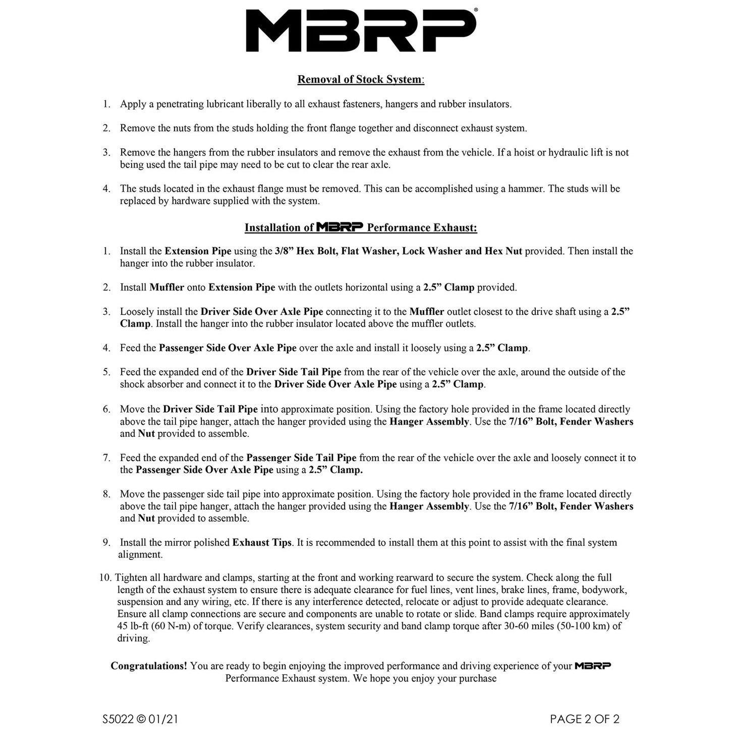 MBRP 2.5in. Cat-Back D&S Split Side Exit Exhaust | Chev/GMC 1500 Classic (03-07) (S5022AL)