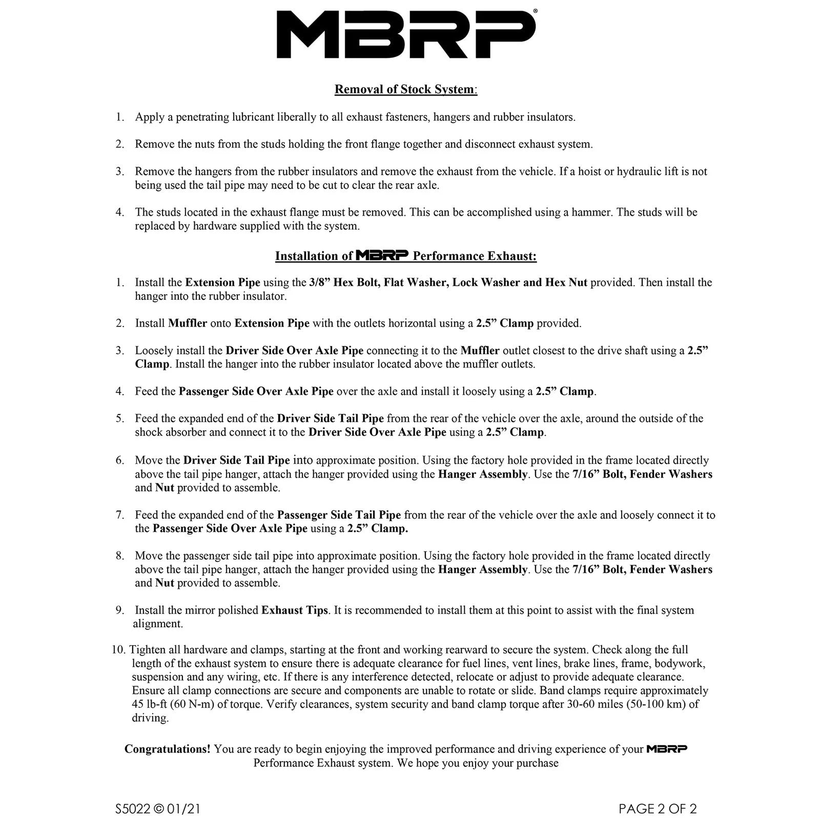 MBRP 2.5in. Cat-Back D&S Split Side Exit Exhaust | Chev/GMC 1500 Classic (03-07) (S5022AL)