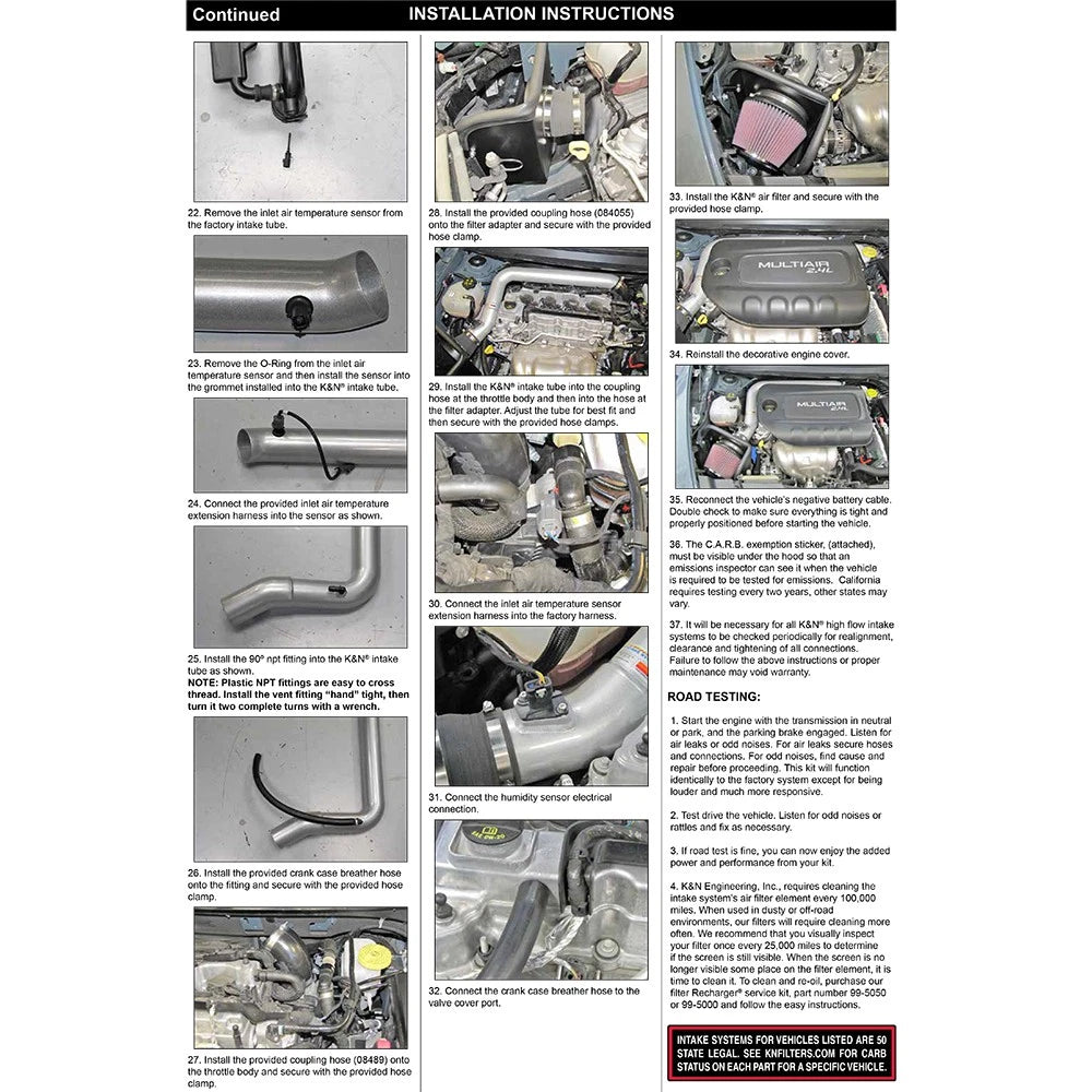 K&N High Flow Performance Intake Kit | Jeep Cherokee 2.4L (14-15) (77-1570KS)