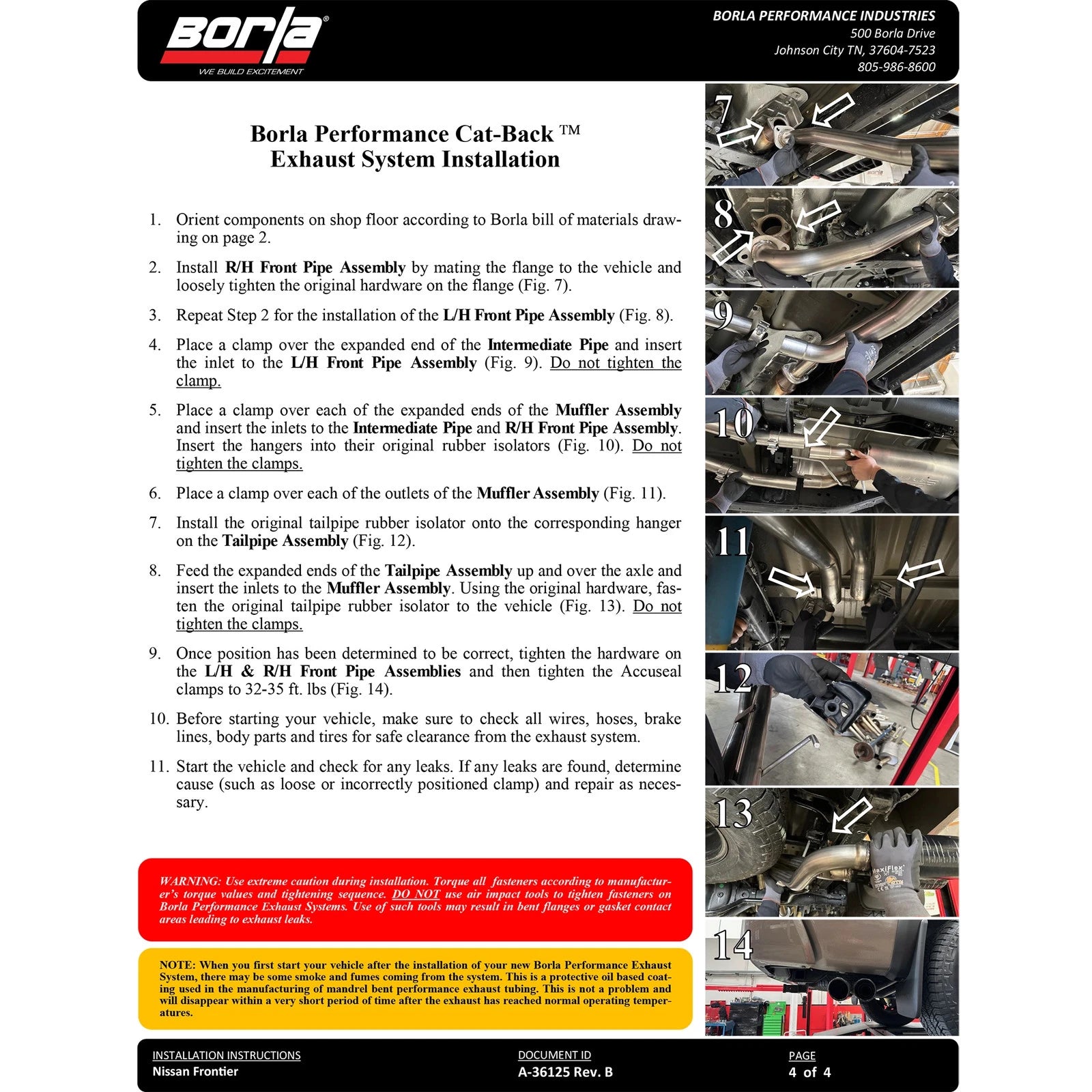 Borla 2.25" S-Type Catback Exhaust | Nissan Frontier 3.8L V6 22-24 Rock Crawler Design (140985)