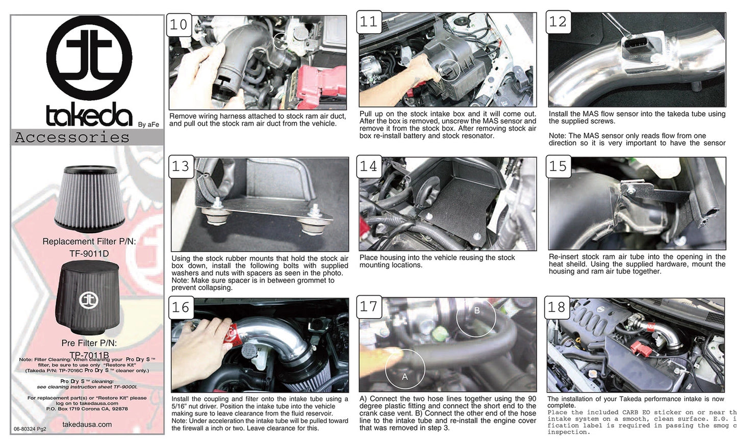 aFe Takeda Stage-2 PDS AIS Cold Air Intake | Nissan Cube L4-1.8L (09-12) (TR-3006P)