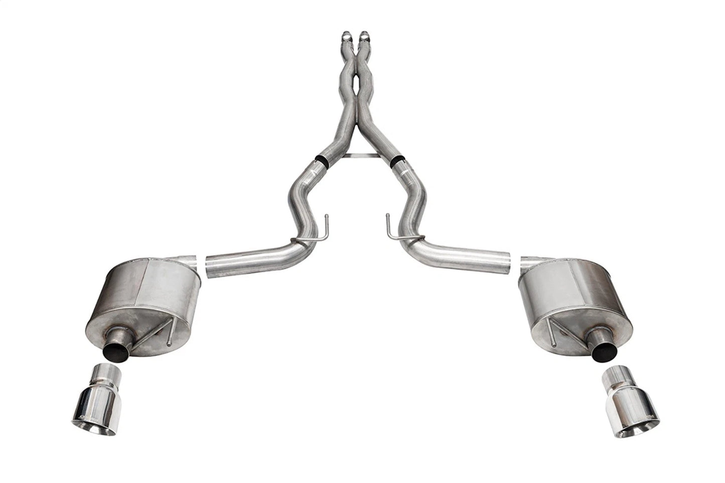 CORSA Xtreme, Sport / 3.0 in Cat-Back 4.5 in Slash Tips | 2024 Mustang GT Coupe (21250, 21254)