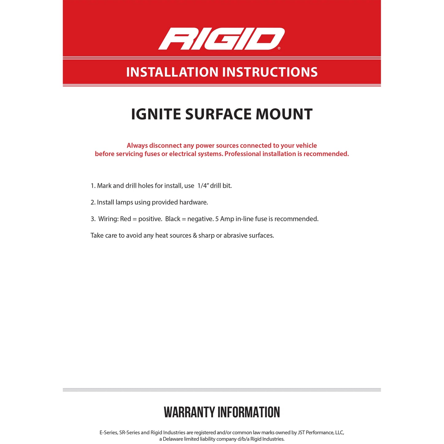 Rigid Industries Rigid Ignite LED Light - Spot / Surface / Black Housing / Each (RIG20511)