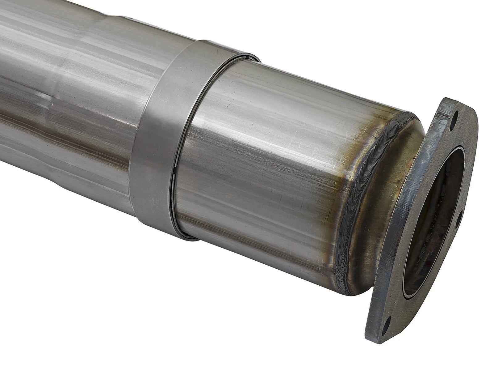 aFe 5in HD 409-SS DPF-Back Exhaust w/ Polished Tip | Ford Diesel Trucks V8 6.7L (17+) (49-43090-P)