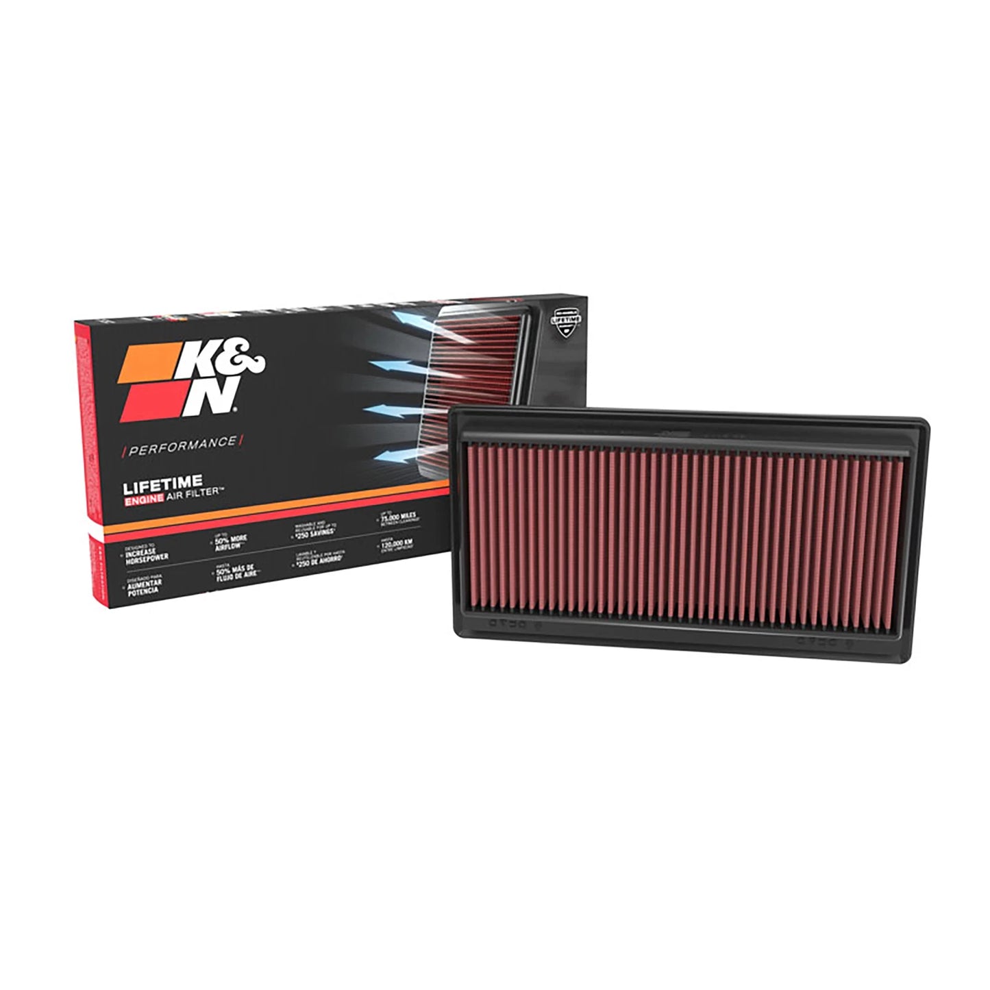 K&N 33-5117 High Flow Performance Air Filter for 22-24 MDX / 23-24 Pilot 3.5L V6