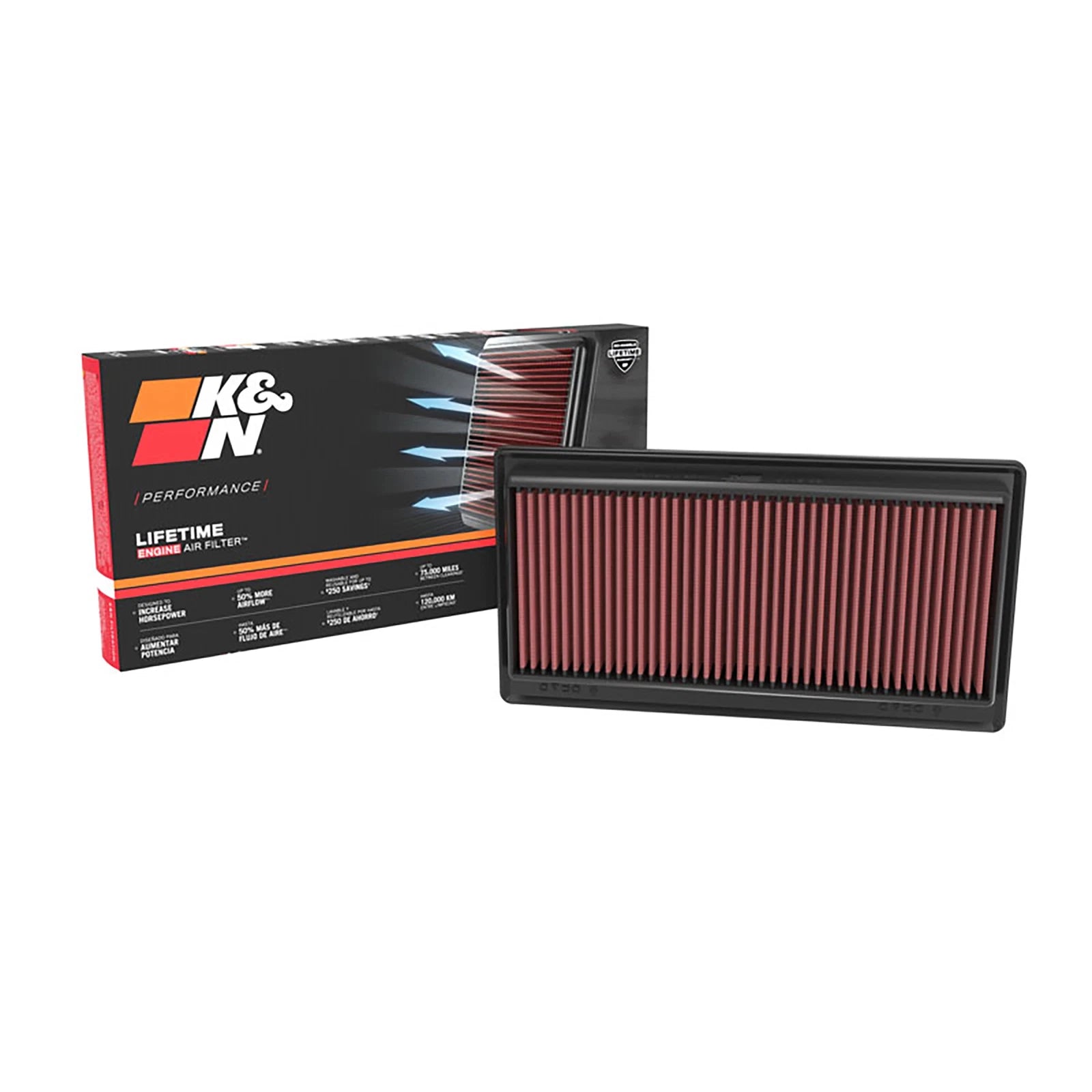 K&N 33-5117 High Flow Performance Air Filter for 22-24 MDX / 23-24 Pilot 3.5L V6