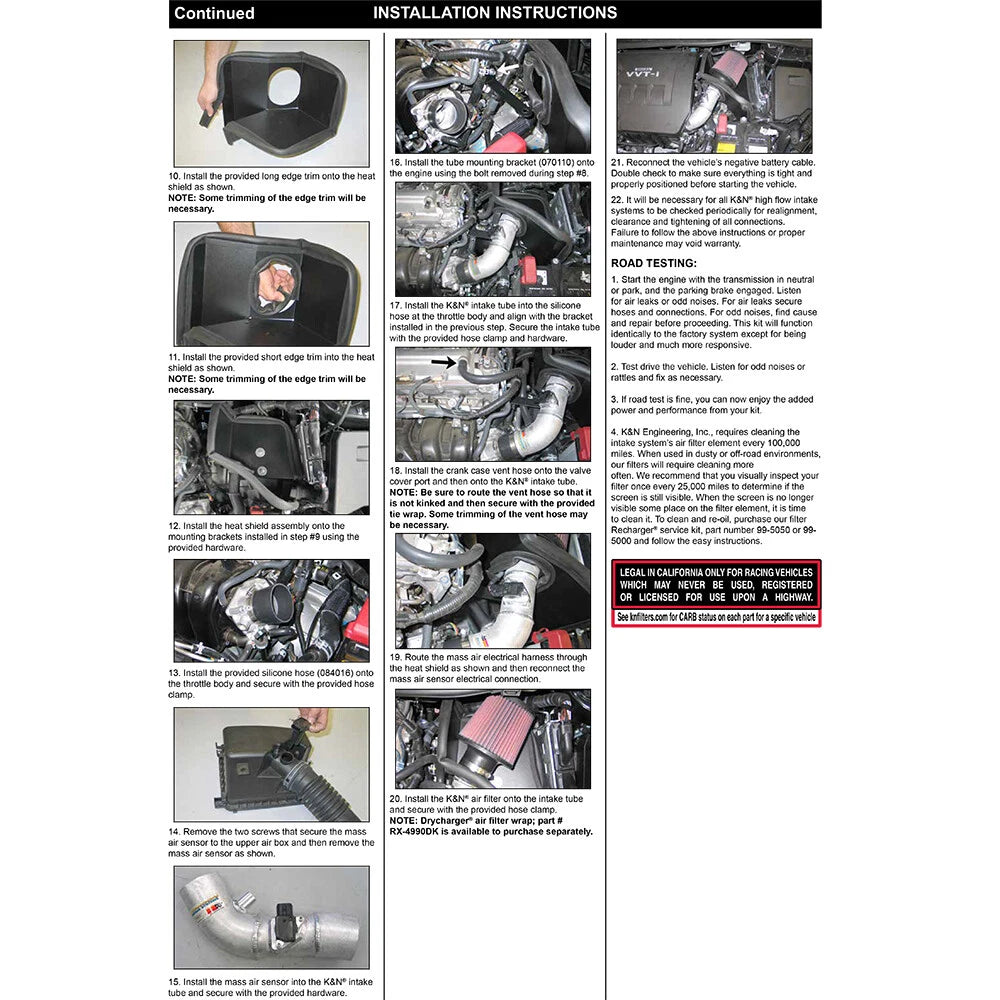 K&N 09 Toyota Corolla L4-1.8L Typhoon Short Ram Intake | Toyota Corolla (09) (69-8757TTK)