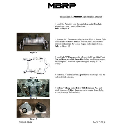 MBRP 3in T409 Race D&S Cat-Back Exhaust w/ 4.5in Quad Tips | Camaro V8 (16+) (S7033409)