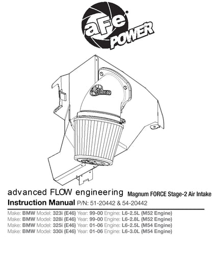 aFe Magnum FORCE Stage-2 Cold Air Intake | BMW 3-Series E46 (99-06) (54-20442) (SPF5420442)