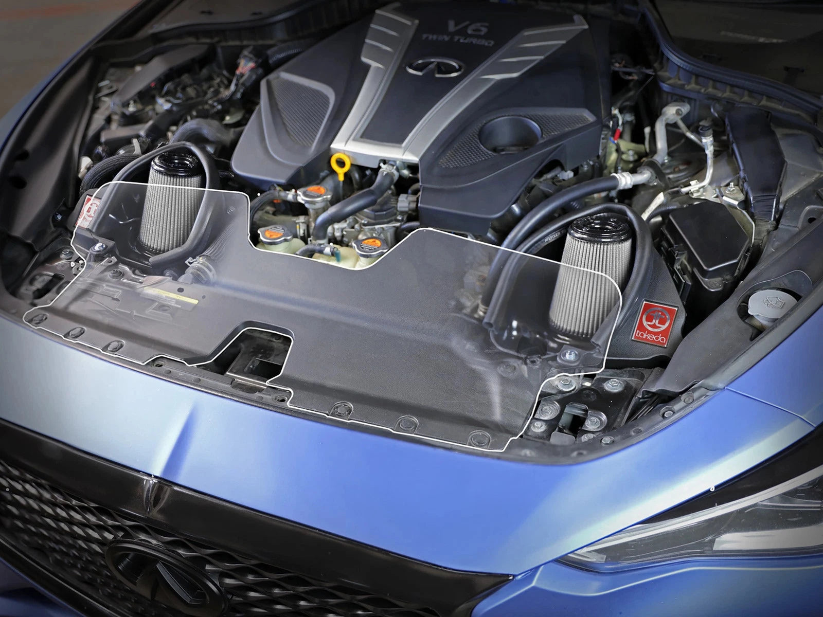 aFe Takeda Stage-2 Pro Dry S Cold Air Intake | Infinity Q50/Q60 V6-3.0L (tt) (16-19) (56-10004D)