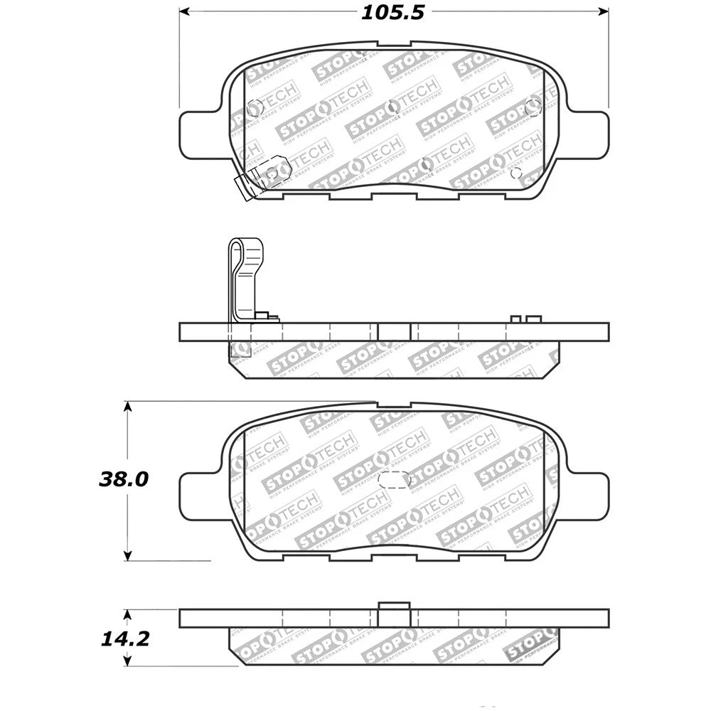 Stoptech Street Touring Rear Brake Pads | Nissan 350Z/Infiniti G35 (02-08) (308.0905)