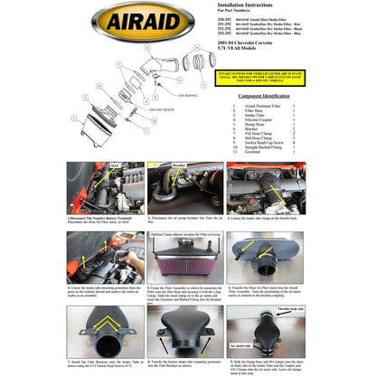 Airaid Corvette C5 CAD Intake System w/ Tube | Chevrolet Corvette (01-04) (250-292)