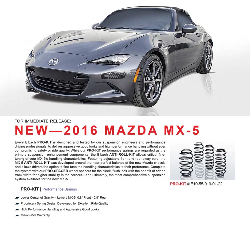 Eibach Pro-Kit Springs | 2016 Mazda MX-5 Miata (E10-55-019-01-22)