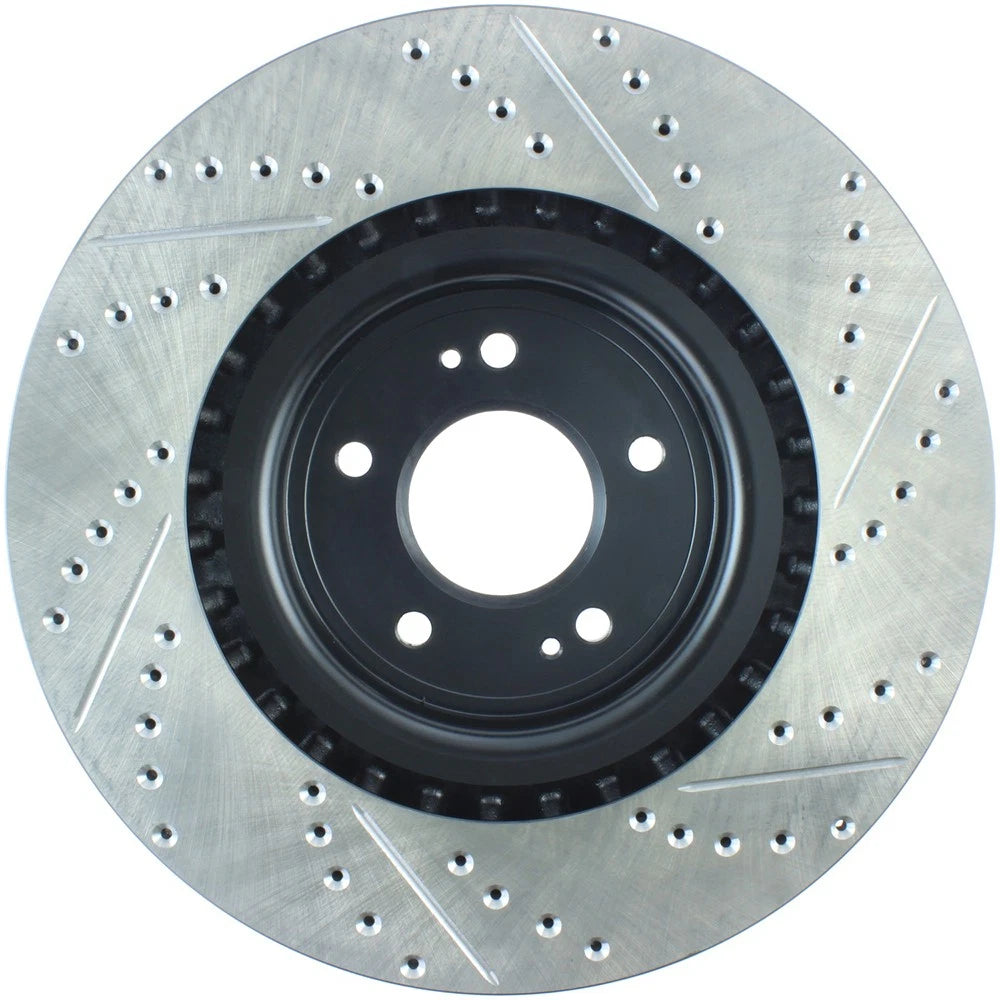 StopTech 127.46076R Front Right Drilled Brake Rotor for 08-15 Mitsubishi Lancer