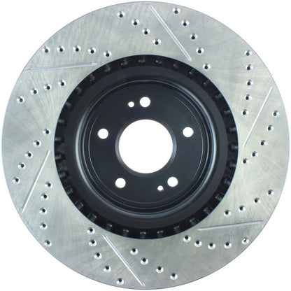 StopTech 127.46076R Front Right Drilled Brake Rotor for 08-15 Mitsubishi Lancer