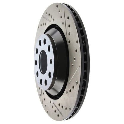 StopTech 127.33113L Rear Left Drilled Brake Rotor for 2008-19 Audi S3 / 09-17 CC