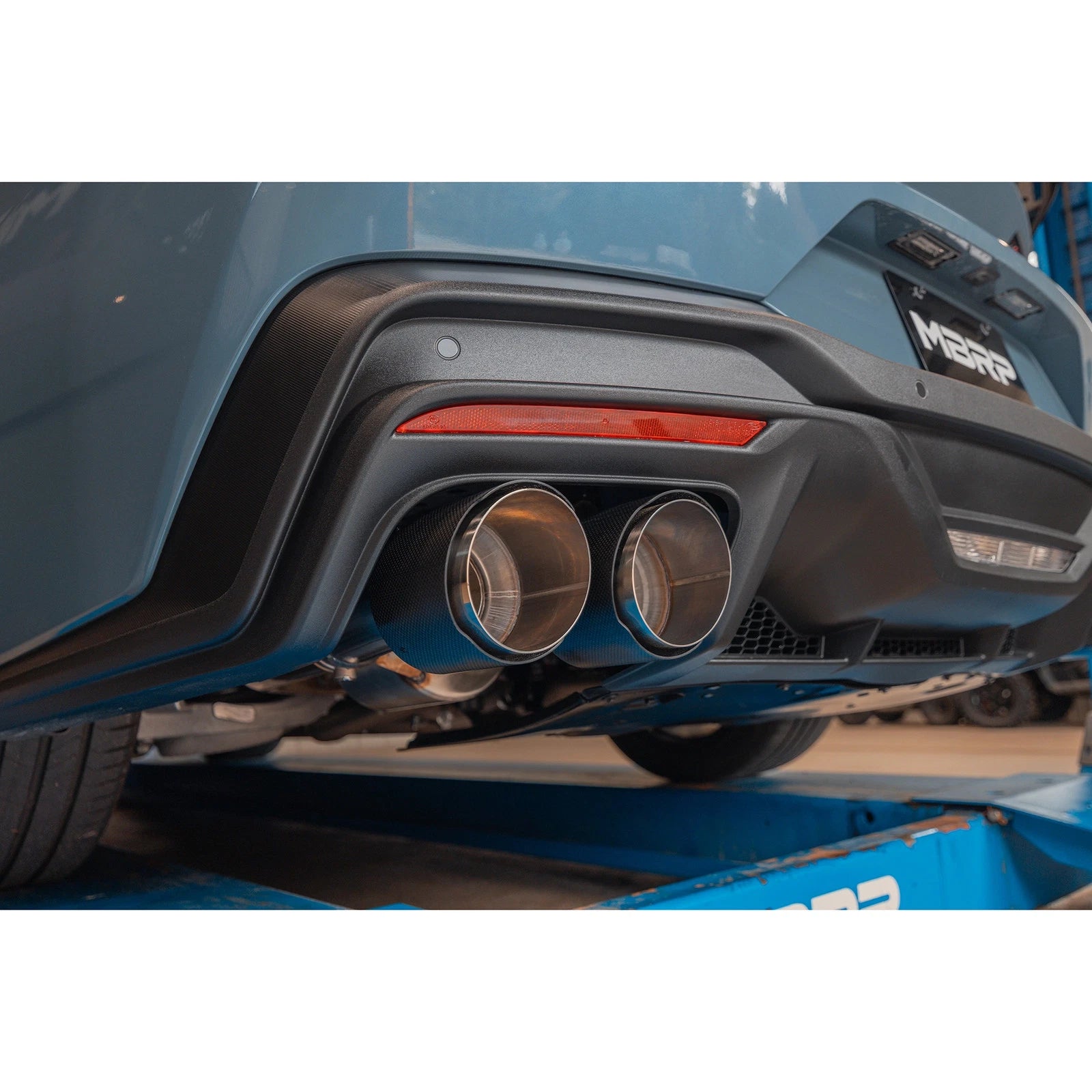 MBRP 2024 Ford Mustang Dark Horse 3in Dual Split Rear Exit Exhaust w/ Quad CF Tips | Ford Mustang (24+) (S72843CF)