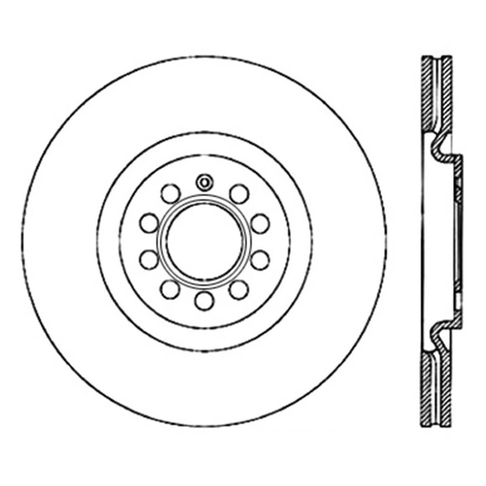 StopTech 127.33112R Front Right Drilled Brake Rotor for 08-13 Audi S3 / 09-11 CC