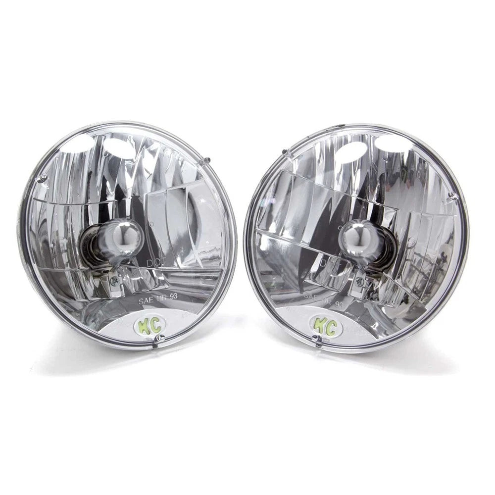 KC HiLiTES 42301 2 White Halogen 7" Headlights Pair Kit DOT for 1997-06 Wrangler