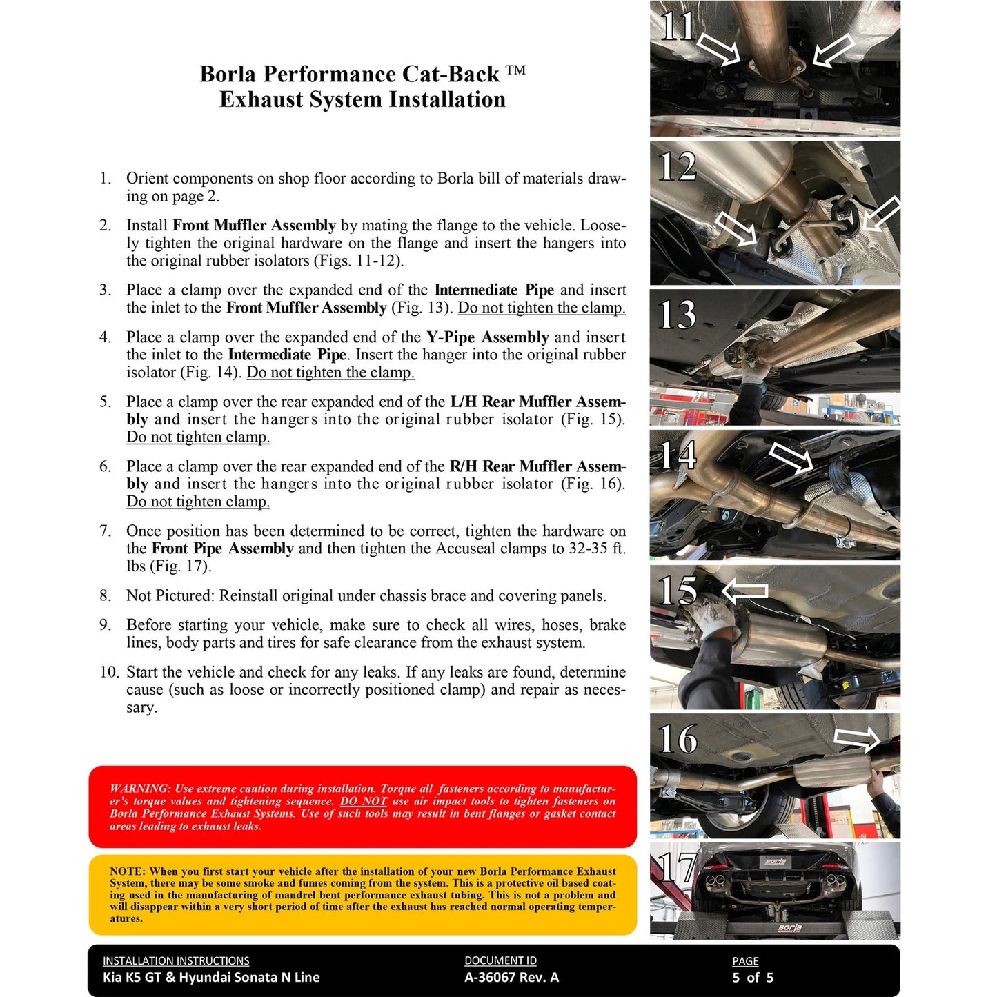 Borla Black Chrome 2.00in 2.75in S-Type Exhaust | Hyundai Sonata N Line (21-23) (140905BC)