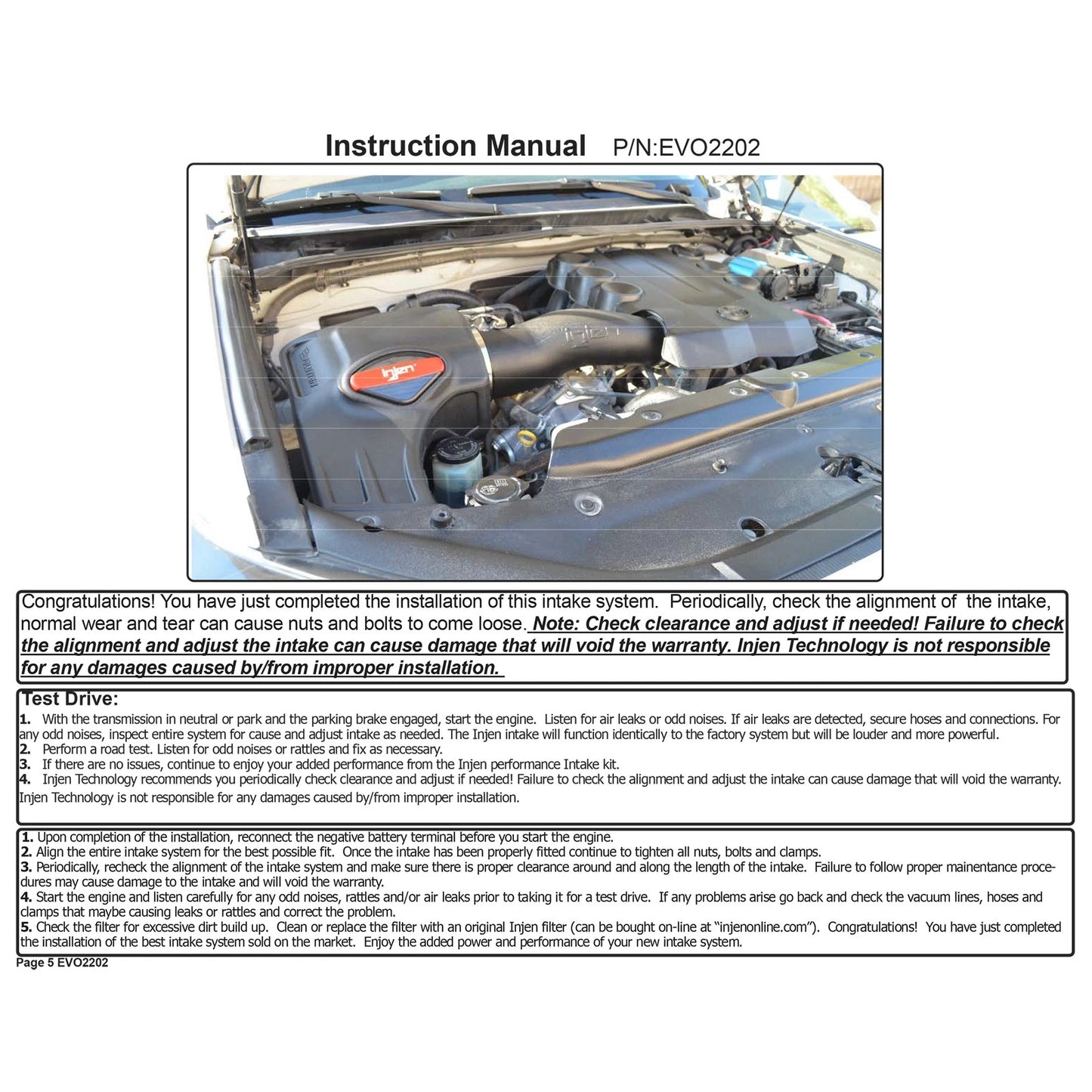 Injen Evolution Cold Air Intake | Toyota 4Runner (03-09) / Tacoma (04-15) / FJ Cruiser (07-23) / Lexus GX460 (09-23) / 4Runner (09-24) (EVO2202)