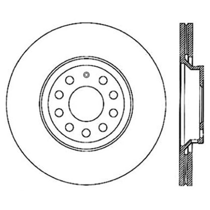 StopTech 127.33113L Rear Left Drilled Brake Rotor for 2008-19 Audi S3 / 09-17 CC