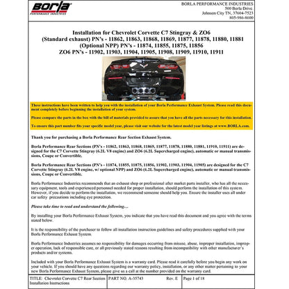 Borla Axle-Back Exhaust System - ATAK | 2014-2019 Chevrolet Corvette 6.2L (11875)