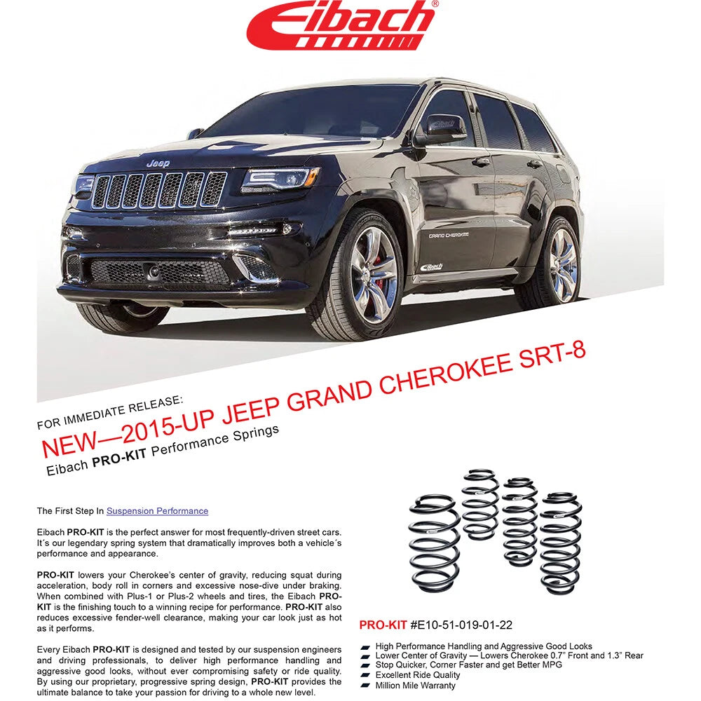 Eibach Pro-Kit Lowering Springs for 2018-2021 Jeep Grand Cherokee 6.4L V8 HEMI SUV AWD (WK2)