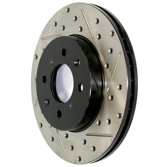 StopTech 127.42047R Rear Right Drilled Disc Brake Rotor for 1989-96 Nissan 300ZX