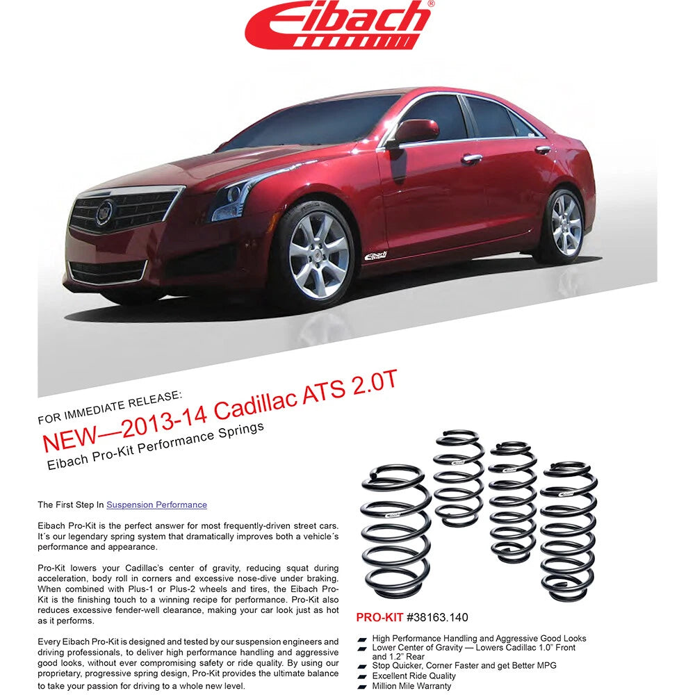 Eibach Front and Rear Coil Spring Lowering Kit (Set of 4) for 2013-2018 Cadillac ATS