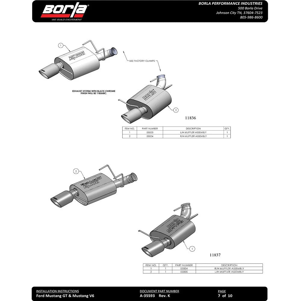 Borla Axle-Back Exhaust System - ATAK | 2011-2012 Ford Mustang 5.0L (11791)