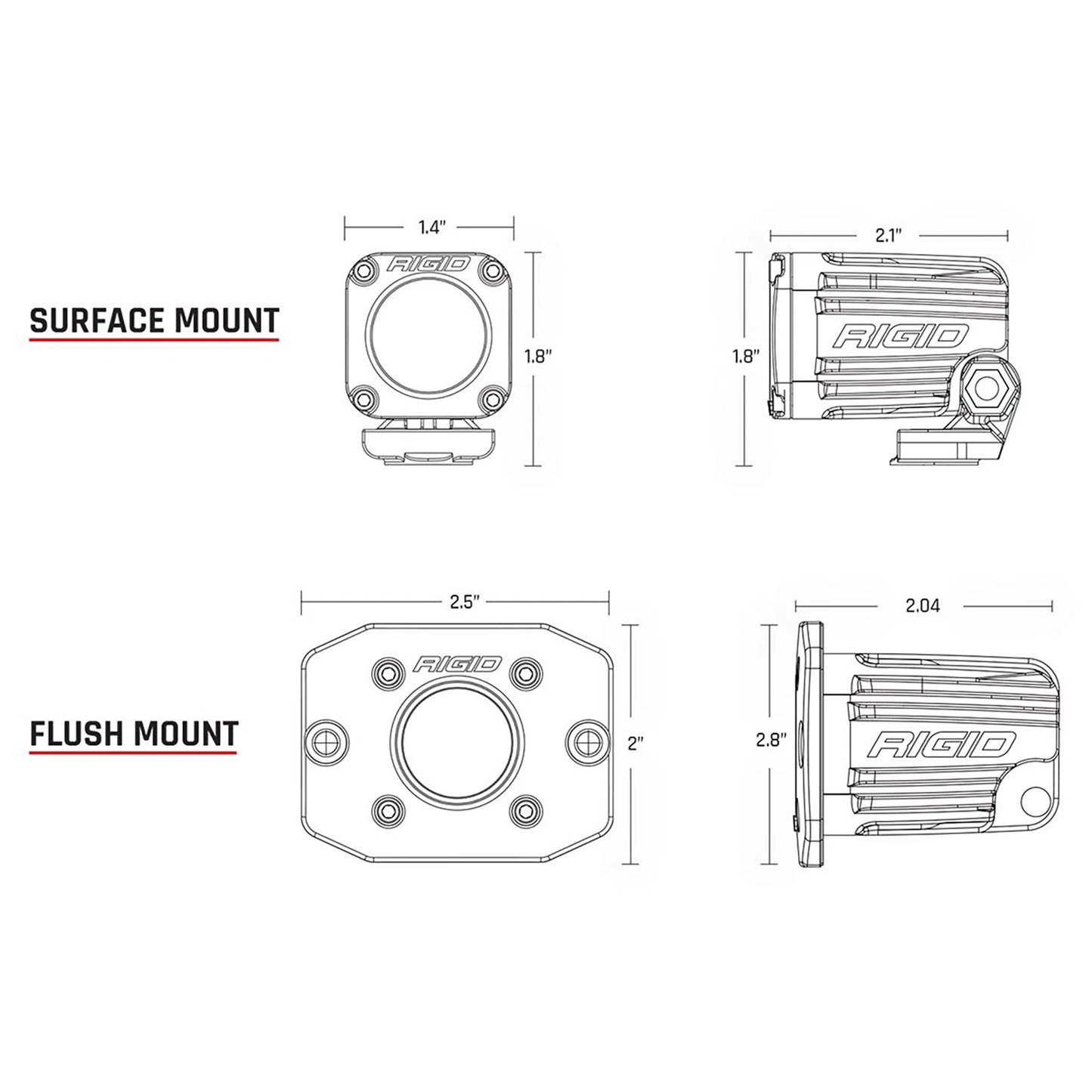 Rigid Industries Rigid Ignite LED Light - Spot / Surface / Black Housing / Each (RIG20511)