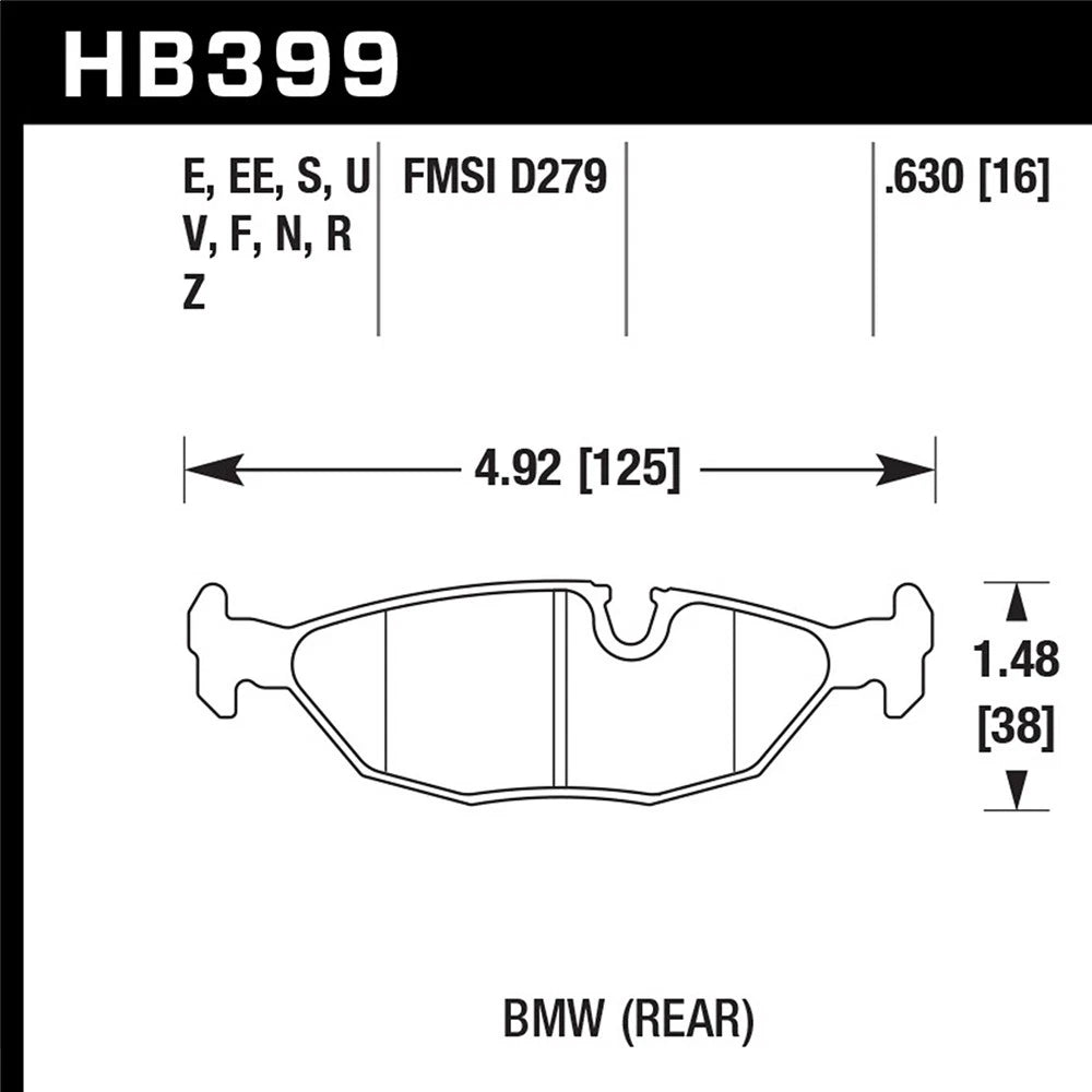 Hawk Performance Street Rear Brake Pads | BMW 325 (E30) (HB399F.630)