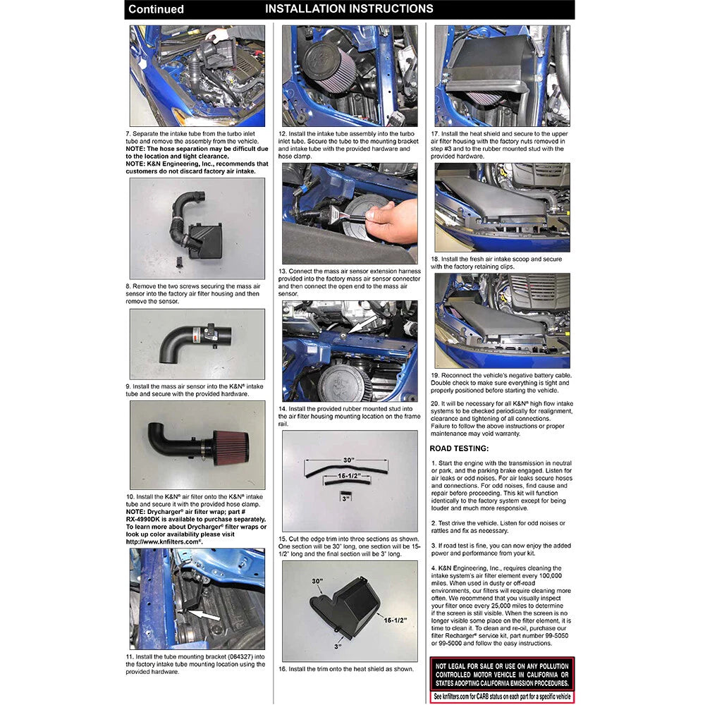 K&N 2015 WRX Black Typhoon Short Ram Intake | Subaru Impreza/WRX (07-21) (69-8006TTK)