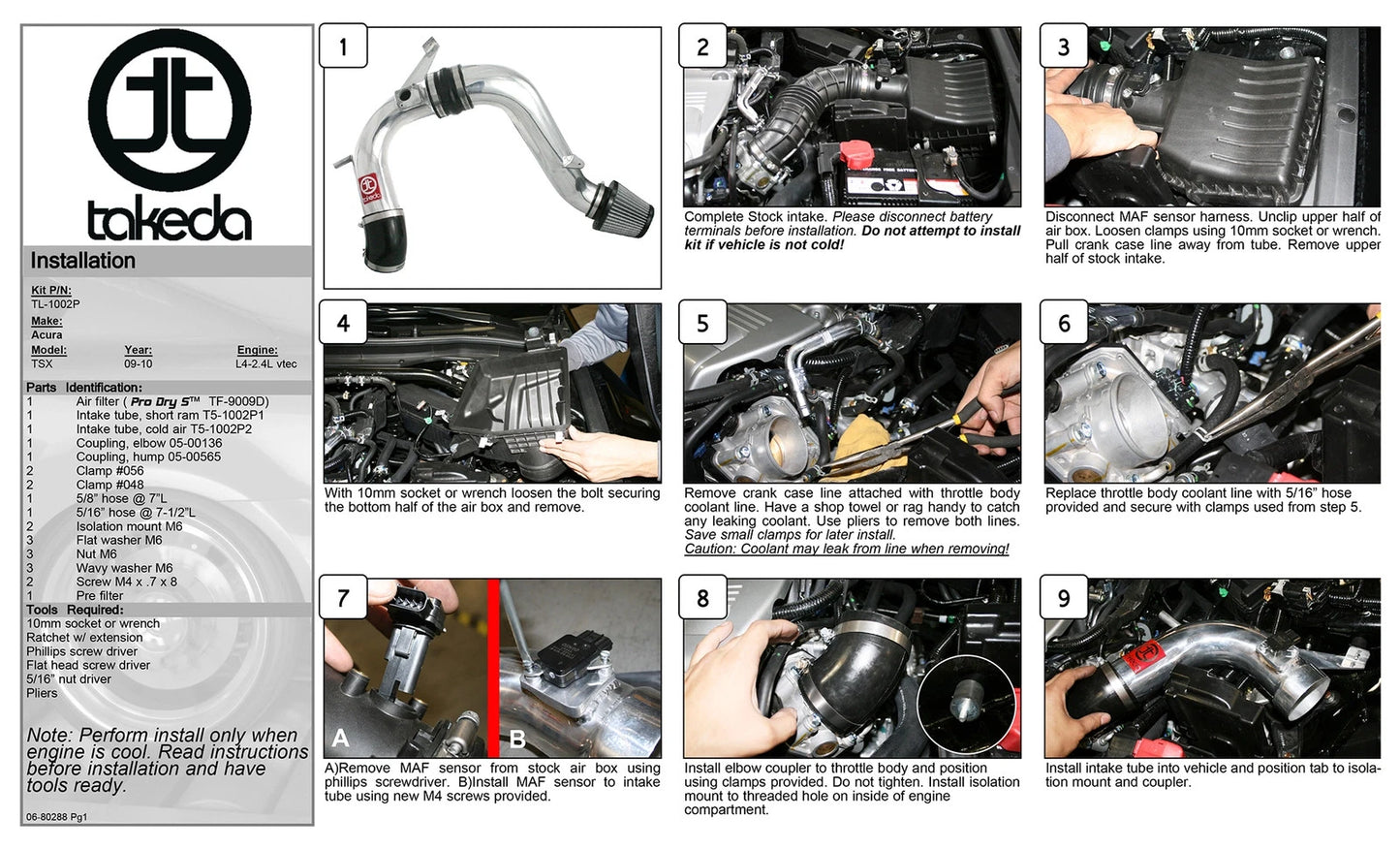aFe Takeda Stage-2 Cold Air Intake | Acura TSX 09-11 (TL-1002P)