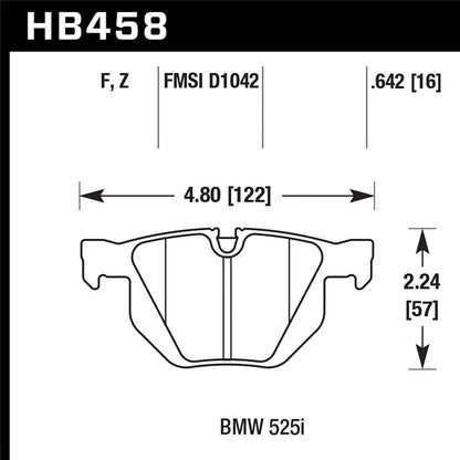 Hawk HB458F.642 Perf Street Brake Pads | BMW 525i/530i/525xi/530xi/ X5/X6 (04-10,18-19) (HB458F.642)