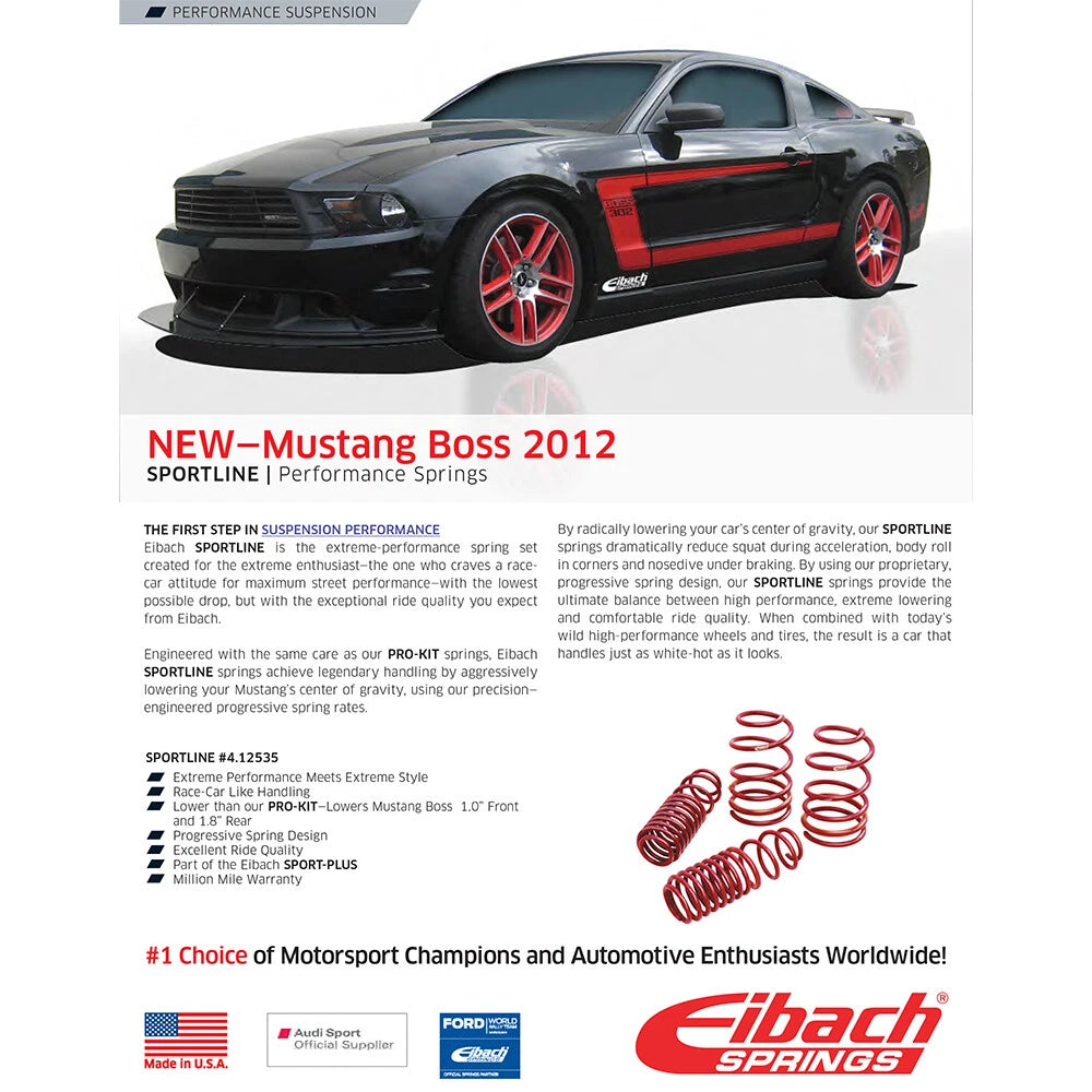 Eibach Sportline Lowering Springs for 2012-2013 Ford Mustang RWD (S197)