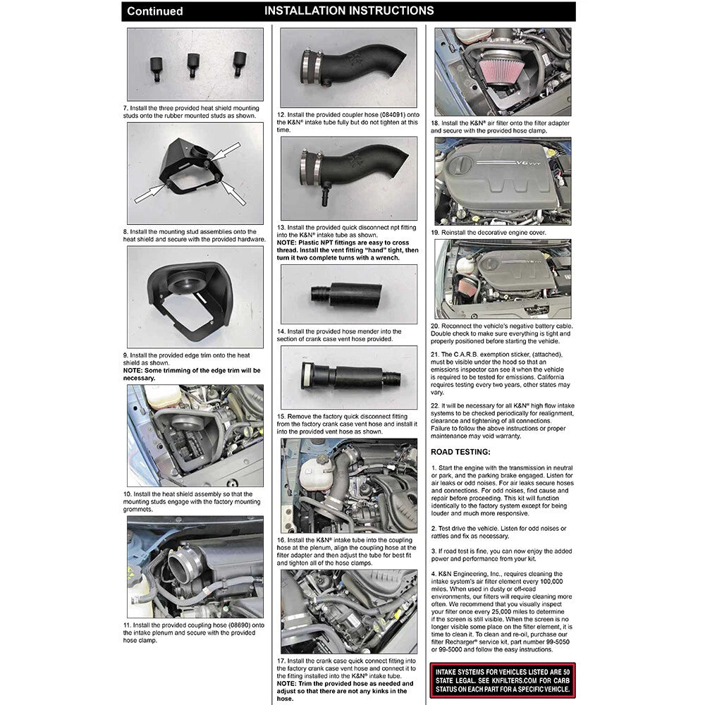 K&N Performance Intake Kit | Chrysler 200 3.6L V6 (15-16) (57-1572)