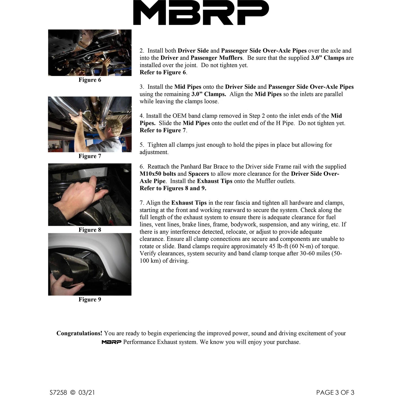 MBRP 3in Cat-Back D&S Rear Street Exhaust w/ 4in Tips - Black | Ford Mustang GT (11-14) (S7258BLK)