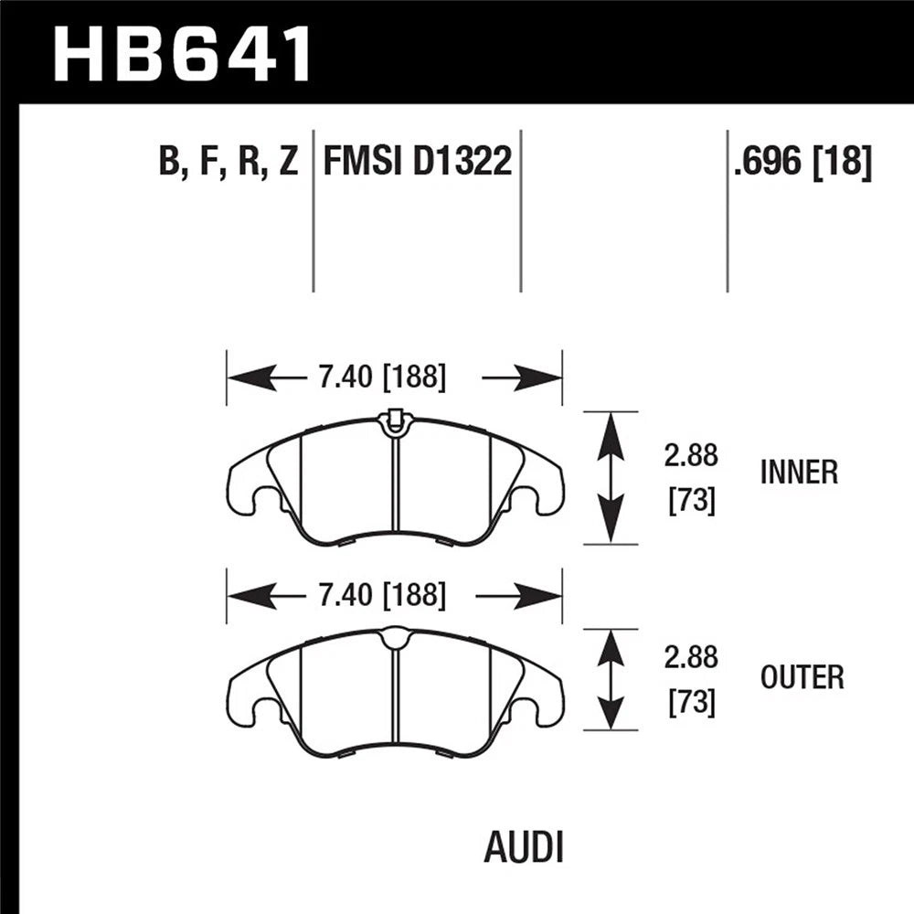Front | Hawk HPS Compound Performance Brake Pads | B8 Audi A4 | A5 | S5 | S4