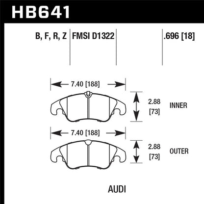Front | Hawk HPS Compound Performance Brake Pads | B8 Audi A4 | A5 | S5 | S4