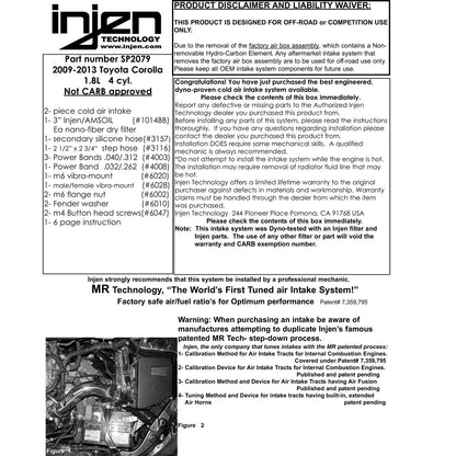 Injen Cold Air Intake | Toyota Corolla Sedan E180 (14-21) (SP2079P)