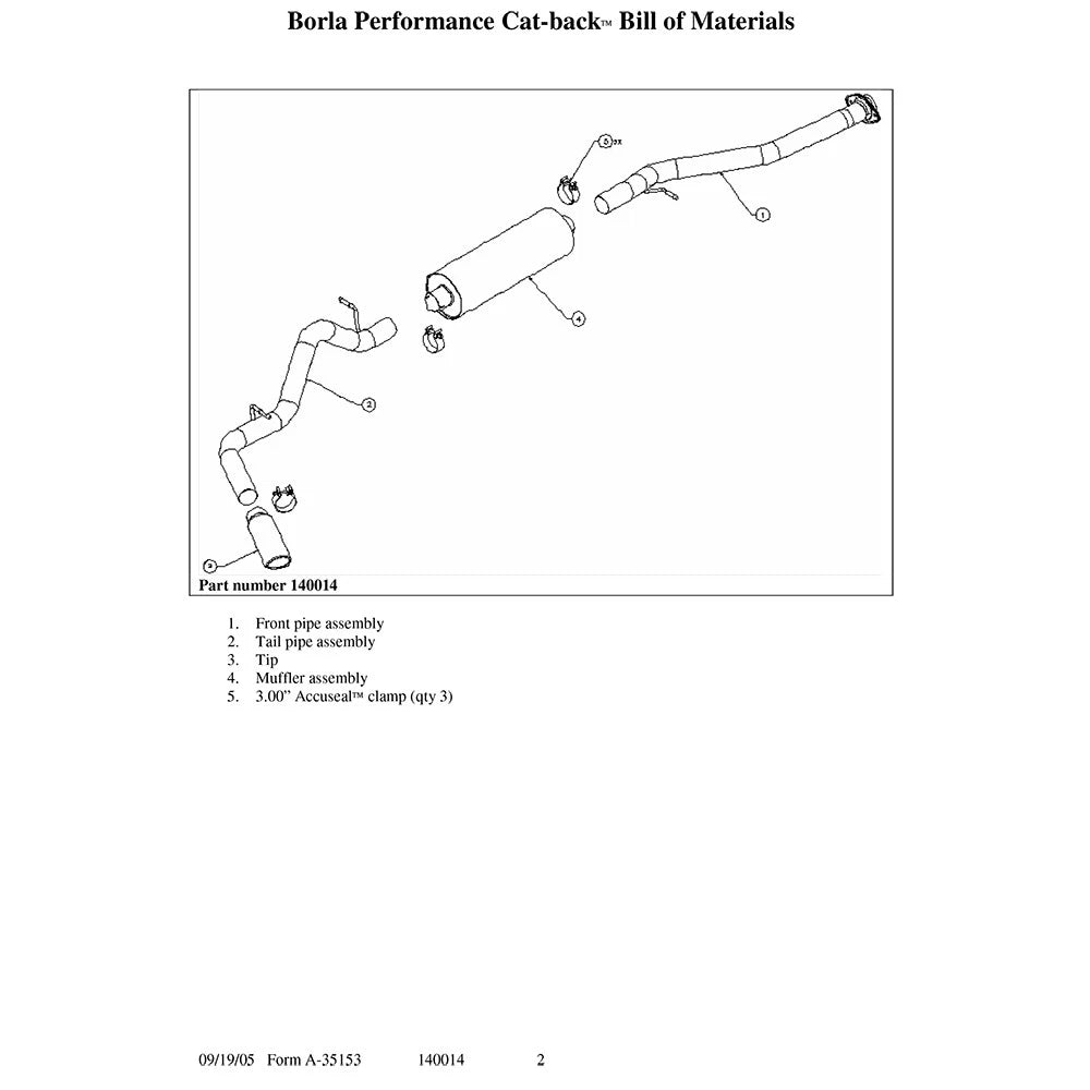 Borla Cat-Back Exhaust System - Touring | Multiple Fitments (140014)
