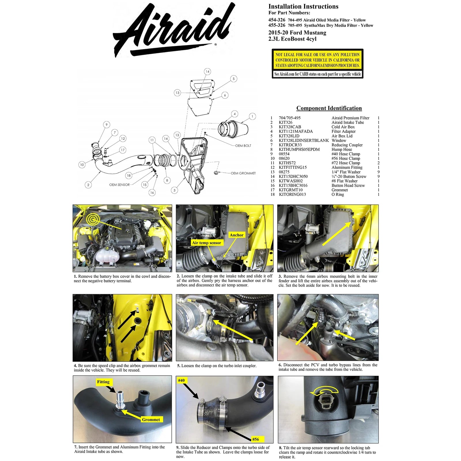 Airaid Performance Air Intake System | Ford Mustang (15-23) (454-326)