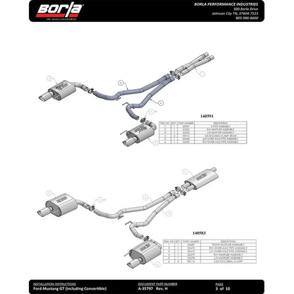 Borla Cat-Back Exhaust System - ATAK | 2015-2017 Ford Mustang 5.0L (140591)