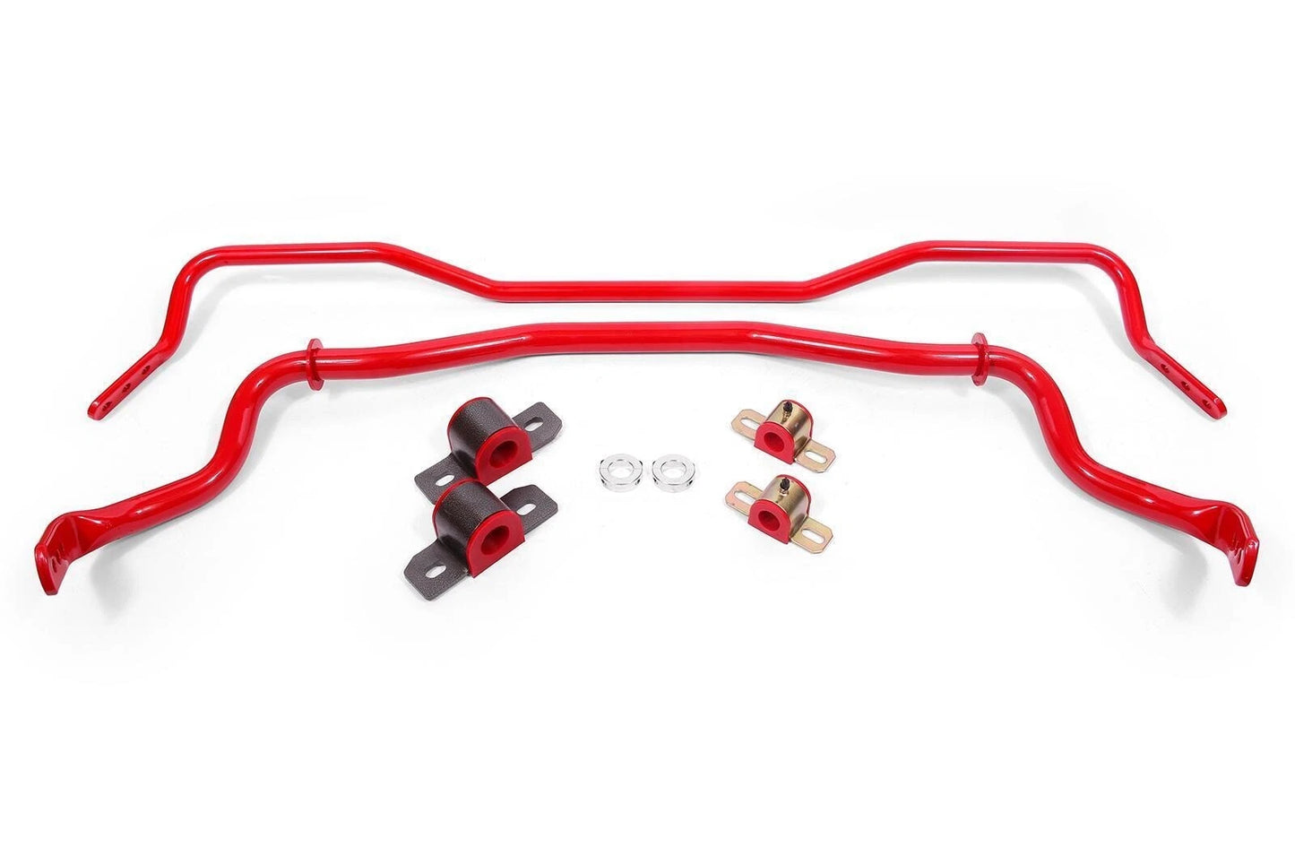 BMR 15-17 S550 Mustang Front & Rear Sway Bar Kit w/ Bushings - Red